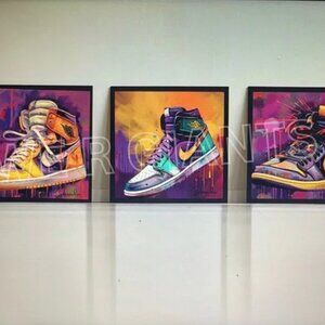 Set of 3 NIKE Air Jordan Shoe Artwork Prints, 14x11, Great Gift for Nike Fans!